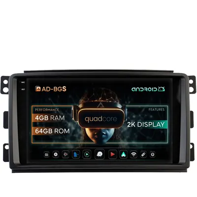 Navigatie 2K Smart For Two (2007-2010), Android, S-Quadcore 4GB RAM + 64GB ROM, 9.5 Inch - AD-BGS90042K+AD-BGRKIT417