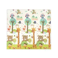 Covoras de joaca termic pentru copii Best Friends Stars din spuma XPE, design cu doua fete, pliabil, 180x200 cm
