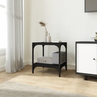 vidaXL Comodă TV, negru, 40x33x41 cm, lemn prelucrat și oțel