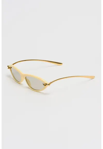 Ochelari de soare cat-eye - Auriu/Crem