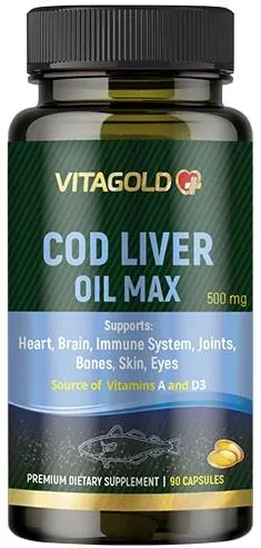 Cod Liver Oil Max, 90 capsule, Vitagold