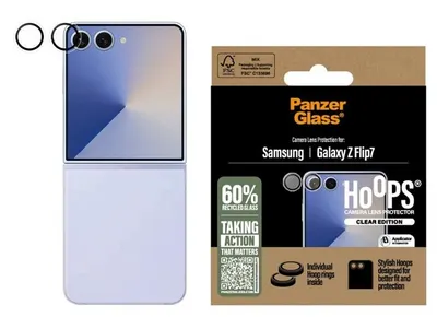 Protector de sticlă pentru cameră PanzerGlass - Hoops, Samsung Z Flip 7, transparent