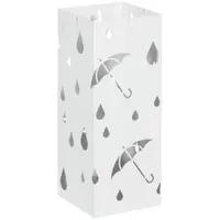HOMCOM Suport pentru Umbrele din Metal cu 4 Cârlige, Suport pentru Umbrele cu Design Modern, 15,5x15,5x41 cm, Alb | Aosom Romania
