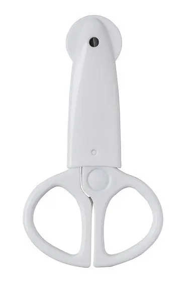 Forfecuta pentru bebelusi cu varf rotund ceramic white Rotho babydesign