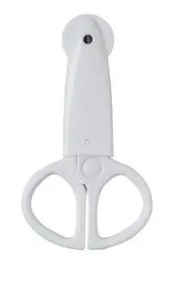 Forfecuta pentru bebelusi cu varf rotund ceramic white Rotho babydesign