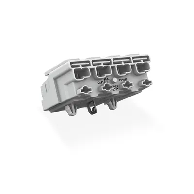 Lighting connector; push-button, external; with direct ground contact; 4-pole; Lighting side: for solid conductors; Inst. side: for all conductor types; max. 2.5 mm²; Surrounding air temperature: max 85°C (T85); 2,50 mm²; white