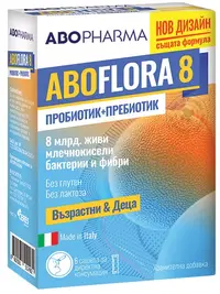 Flora 8 Probiotic + Prebiotic cu 8 miliarde de bacterii vii, 6 pliculețe, Abo Pharma