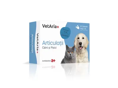 VetAria+ Articulatii Caini si Pisici 30 capsule Twist-off