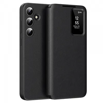 Husa pentru Samsung Galaxy A56 A566, Techsuit, SmartView, Neagra