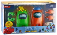 Set figurine de acțiune P.M.I. Games: Among Us - Crewmates (4 hats and accessories) (Series 2), 2 buc, 17 cm, sortiment