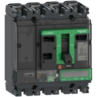 Intreruptor ComPacT NSX100B, 25 kA la 415 VAC, MicroLogic 7.2 E Vigi unitate de declansare 40A, 4 poli 4d