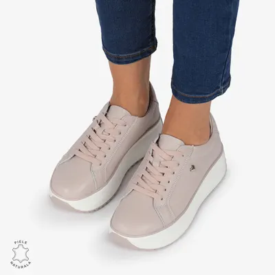 Pantofi CASUAL PIELE NATURALA cu talpa inalta CRL1275 Mov