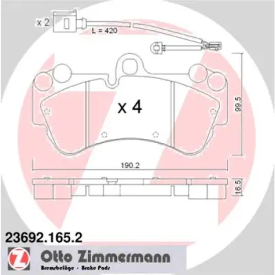 Set placute frana, frana disc ZIMMERMANN 23692.165.2