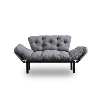 Canapea extensibila NITTA, 2 locuri, gri, 155x70x85 cm