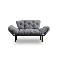 Canapea extensibila NITTA, 2 locuri, gri, 155x70x85 cm
