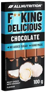 Fitking Delicious Chocolate, ciocolată cu cocos, 100 g, AllNutrition