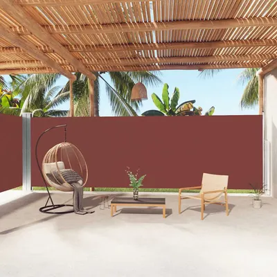 vidaXL Copertină laterală retractabilă, maro, 200x1000 cm