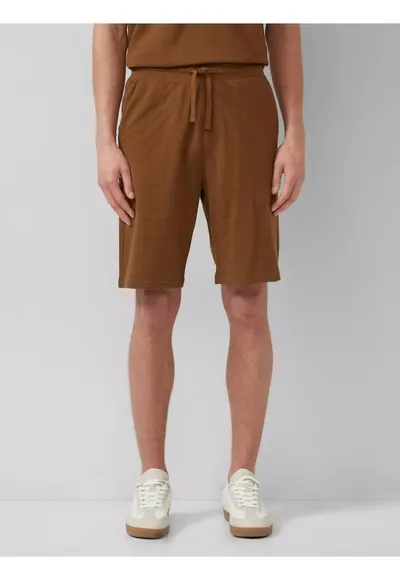 Pantaloni scurti barbati - din jerseu de bumbac - cu talie medie - Relaxed fit - Detroit - Maro