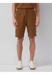 Pantaloni scurti barbati - din jerseu de bumbac - cu talie medie - Relaxed fit - Detroit - Maro