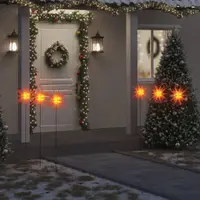 Gossi lumini de craciun cu led/tarus, 3 buc., rosu, 35 cm, pliabil