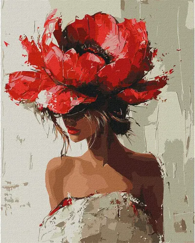 Set pentru pictură după numere Ideyka - Floare delicată, 40 x 50 cm
