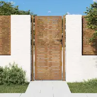 vidaXL Poartă de grădină 100x175 cm, oțel Corten, design pătrat