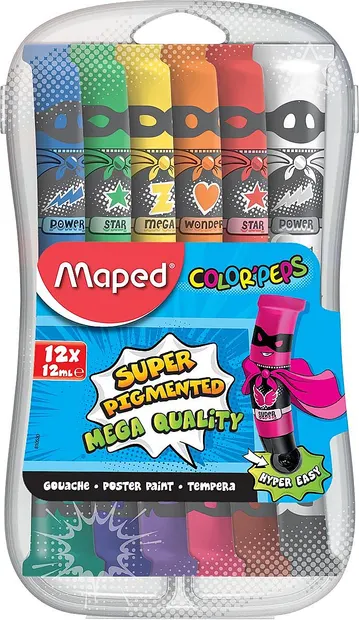 Vopsele tempera Maped Color Peps - 12 culori