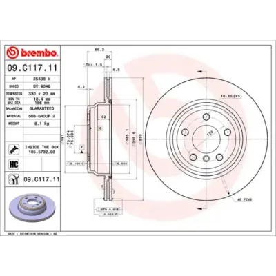 Disc frana BREMBO 09.C117.11