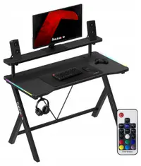 Birou de gaming Huzaro – Hero 1.9 RGB, 120 x 60 cm, negru