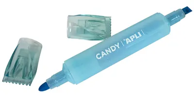 Textmarker cu doua capete APLI Candy - Albastru neon