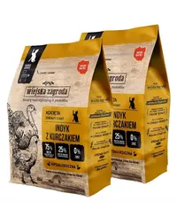 WIEJSKA ZAGRODA Curcan cu pui hrană uscată pentru pisoi 2x400 g
