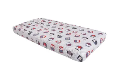 Lenjerie pentru patut 120x60 cm SomnArt Bufnite Mici din bumbac cu 3 piese
