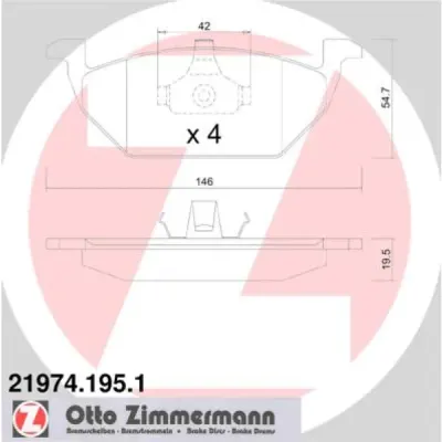 Set placute frana, frana disc ZIMMERMANN 21974.195.1