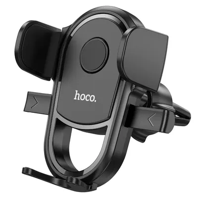 Suport Auto cu cleme, Gravity, Hoco H6, Rotativ 360, Grila de ventilatie, Negru Engros
