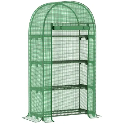 Outsunny sera de gradina, pentru plante, legume , fructe, protectia plantelor 80x49x160cm, verde | Aosom Romania