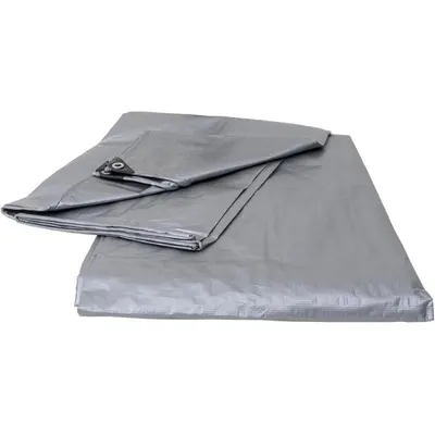 Prelata Impermeabila, 8 x 8 m, cu Inele de Prindere, UV, 110 g/mp, Argintie