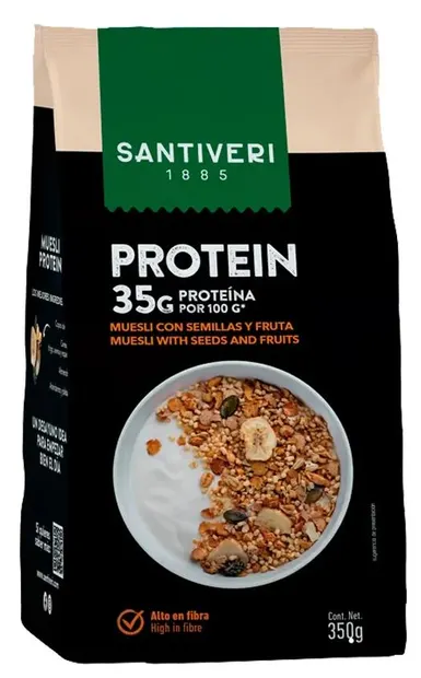 Musli proteic, cu semințe și fructe, 350 g, Santiveri