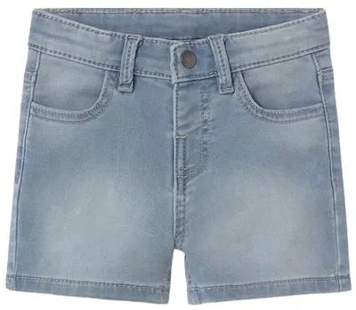 Pantaloni scurți din denim Mayoral - Croială clasică, albastru deschis, 9 luni