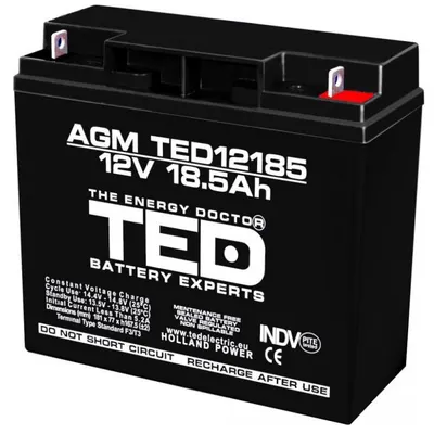 Acumulator stationar 12V 18,5Ah F3 AGM VRLA TED Electric TED12185 18Ah