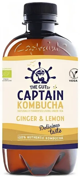 Kombucha cu ghimbir și lămâie, 400 ml, Captain Kombucha