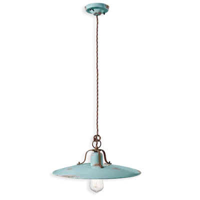 Sospensione D.40 / Pendant D.40 Retro Country Finish Via - Vintage Azzurro C1443