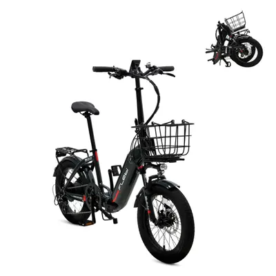 E-bike pliabilă Swan Fat Gri | 70 km | 10,4 Ah | 18x3,0” | Furcă suspensie