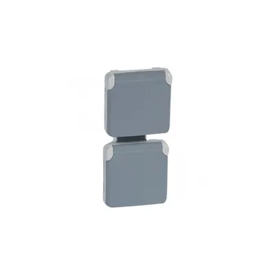priza prewirosu Plexo IP55-German standard-2x2P+E vertical-modular-gri