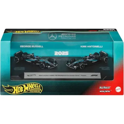 Set 2 Masinute Formula 1 Hot Wheels Premium Die-Cast Vehicle 1:64 - Team Mercedes - AMG Petronas