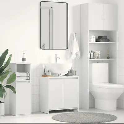 vidaXL Dulap de baie, alb, 60x33x61 cm, lemn prelucrat