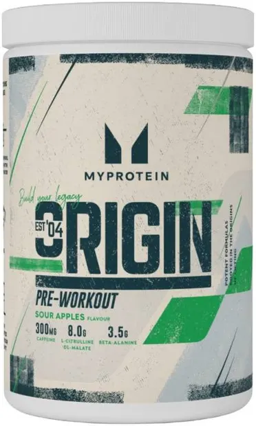 Origin Pre-Workout, măr acru, 600 g, Myprotein