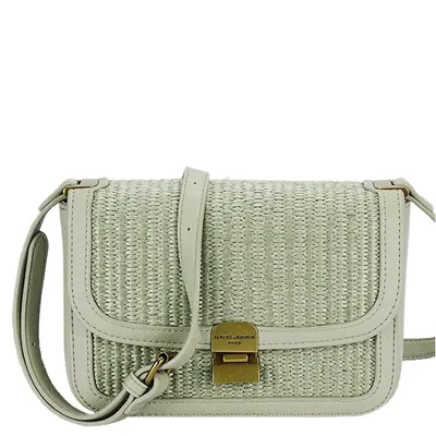 Geanta verde deschis crossbody cu model impletit CM7497 15