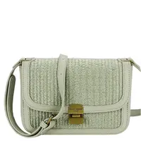 Geanta verde deschis crossbody cu model impletit CM7497 15