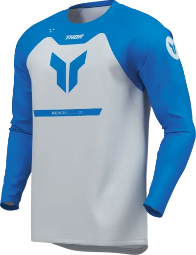 Tricou atv cross copii Thor Ridemode Menace, culoare gri albastru, marime 2YXS