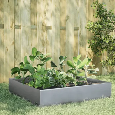 Gossi strat inaltat de gradina, 100x100x33,5 cm, otel galvanizat
